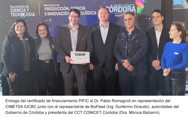 CIMETSA IUCBC recibió del Gobierno de Córdoba financiamiento PIFIC para investigar el efecto benéfico de Probióticos en Salud.